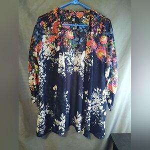 Roz & Ali Sheer Floral Kimono Cardigan